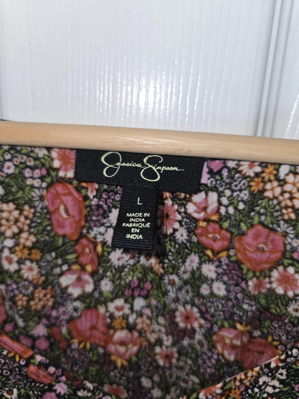 Jessica Simpson Floral Maxi Dress in Pink and Orange on Black Size Large